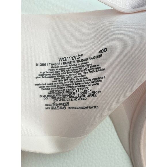 Waners Pink / Peach Underwire Bra Size 40D - Picture 11 of 11